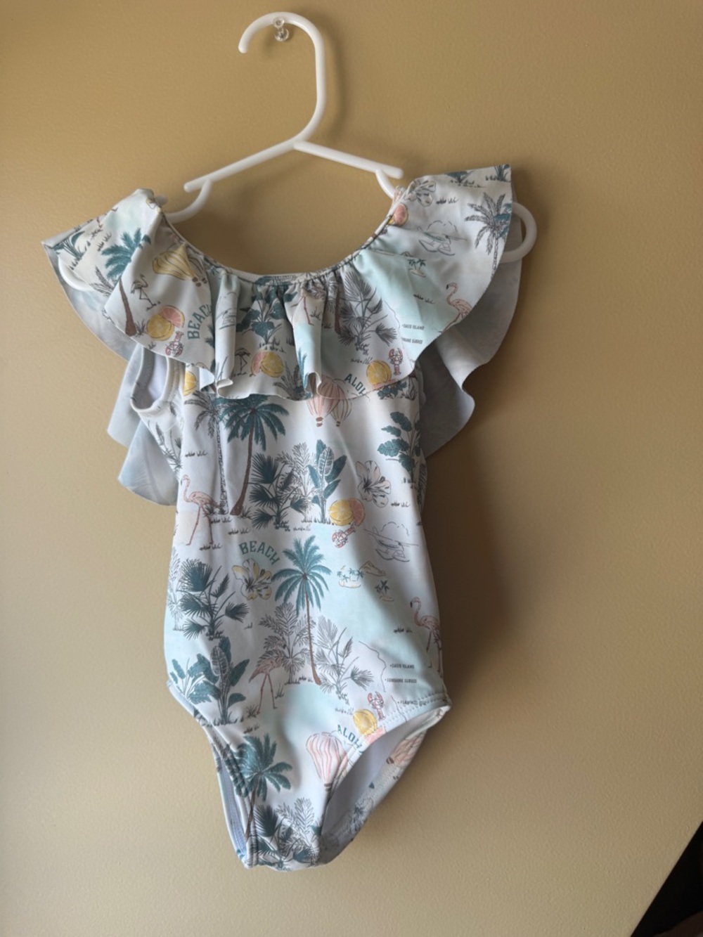 Janie and Jack Tropical Ruffle Swimsuit | Size 3 | Palm Beach Print
